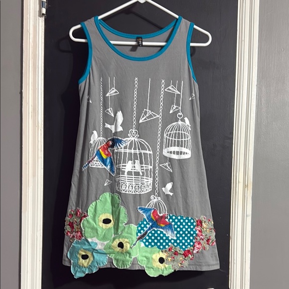None Tops - No Brand Appliquéd Bird Tunic Tank No Size